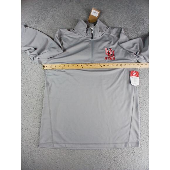 Utah Utes Pullover Golf Mens Medium Gray Long Sleeve 1/4 Quarter Zip NWT - Picture 6 of 8